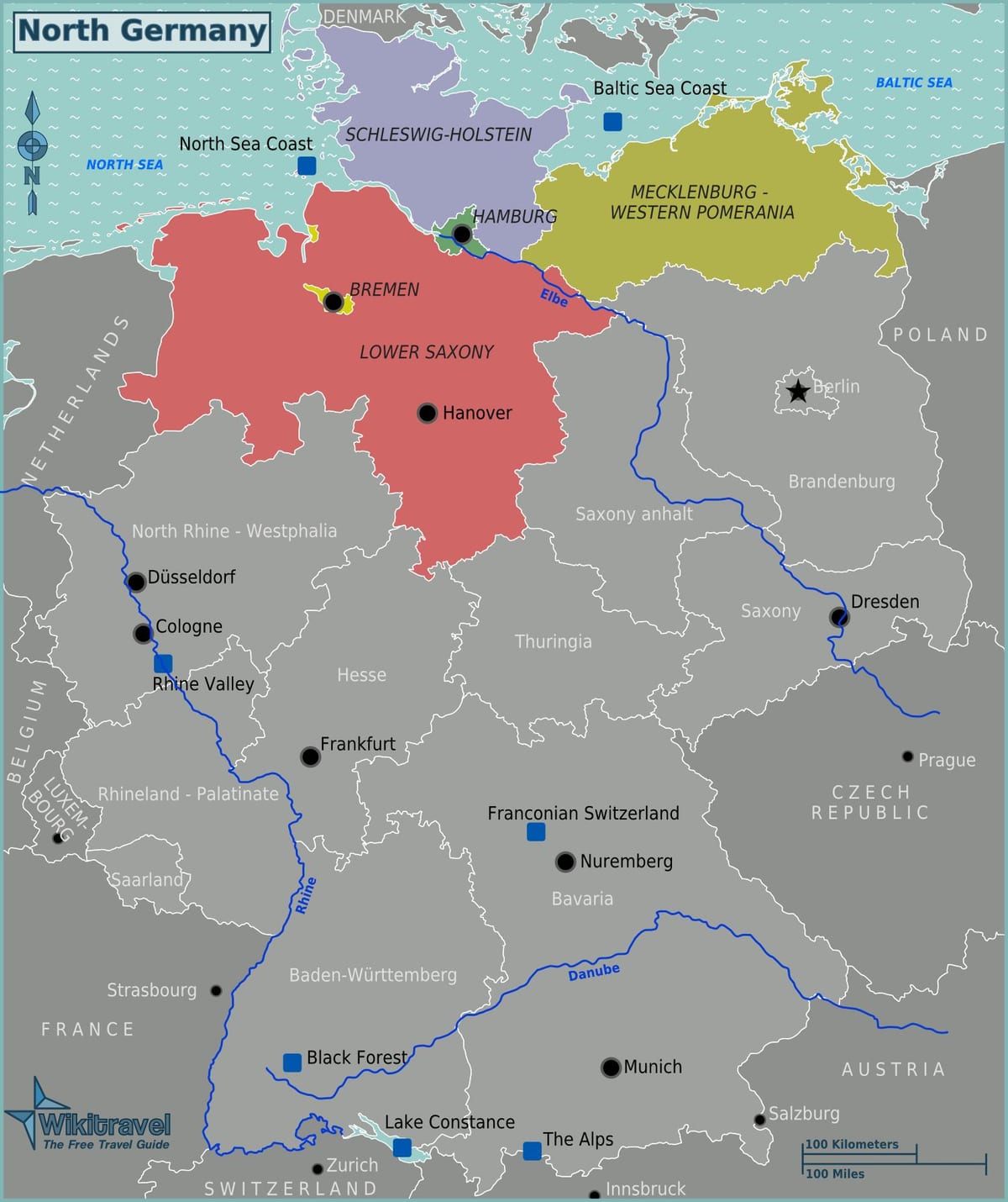 mappa della Germania costa