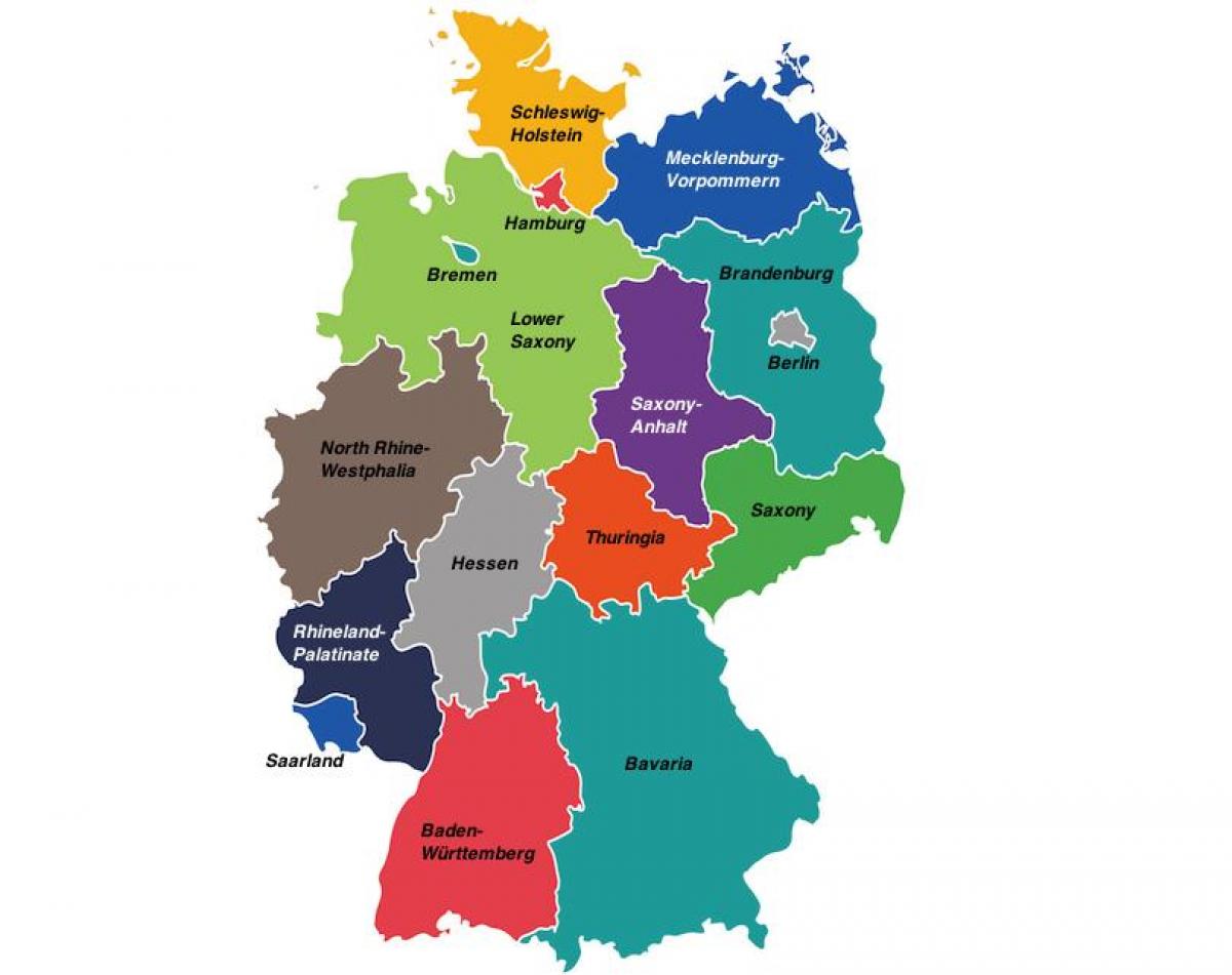 Cartina Politica Della Germania In Italiano Germania mappa della regione - Germania regioni della mappa (Europa