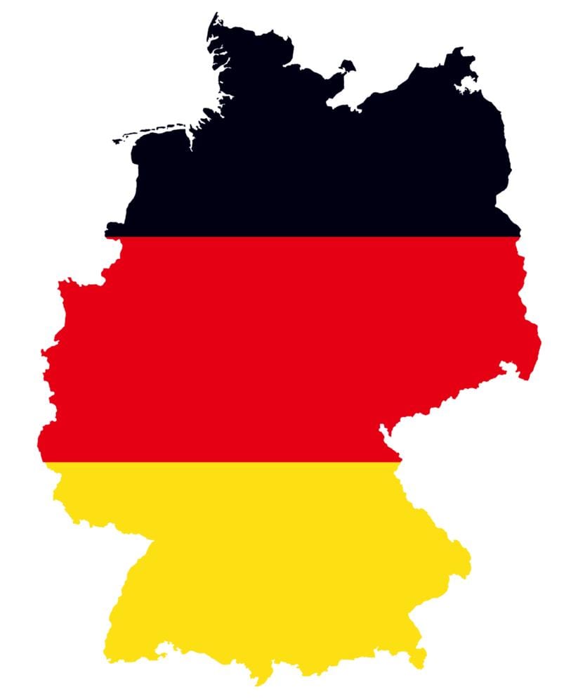 mappa della Germania bandiera