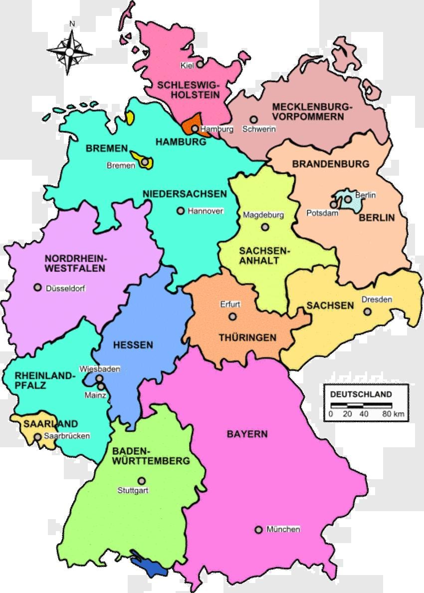 mappa della Germania paese