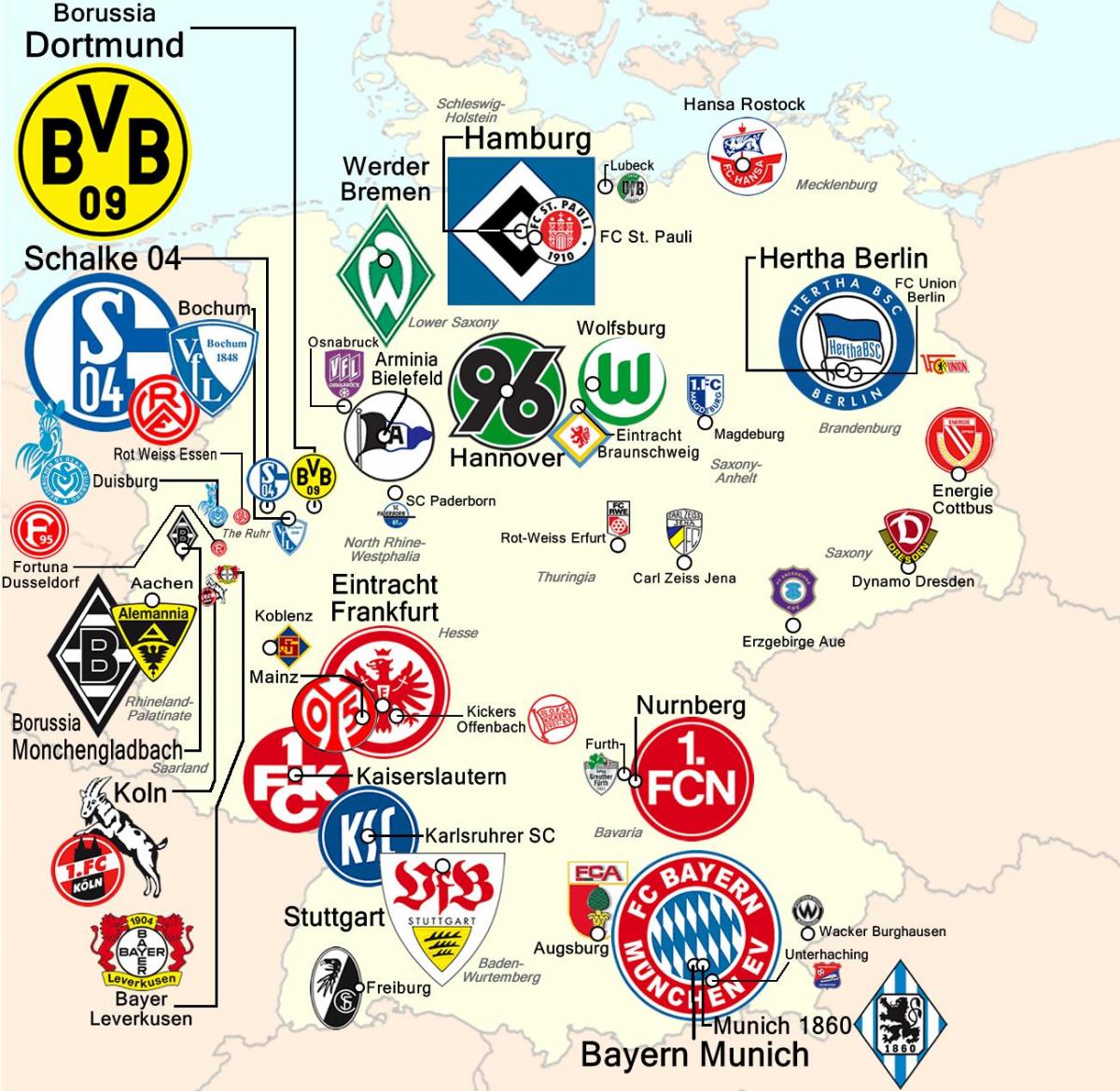 mappa della Germania stadio
