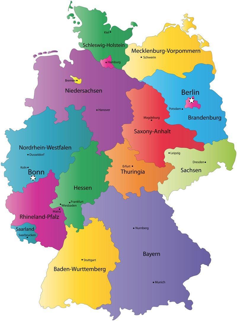 mappa della Germania stato