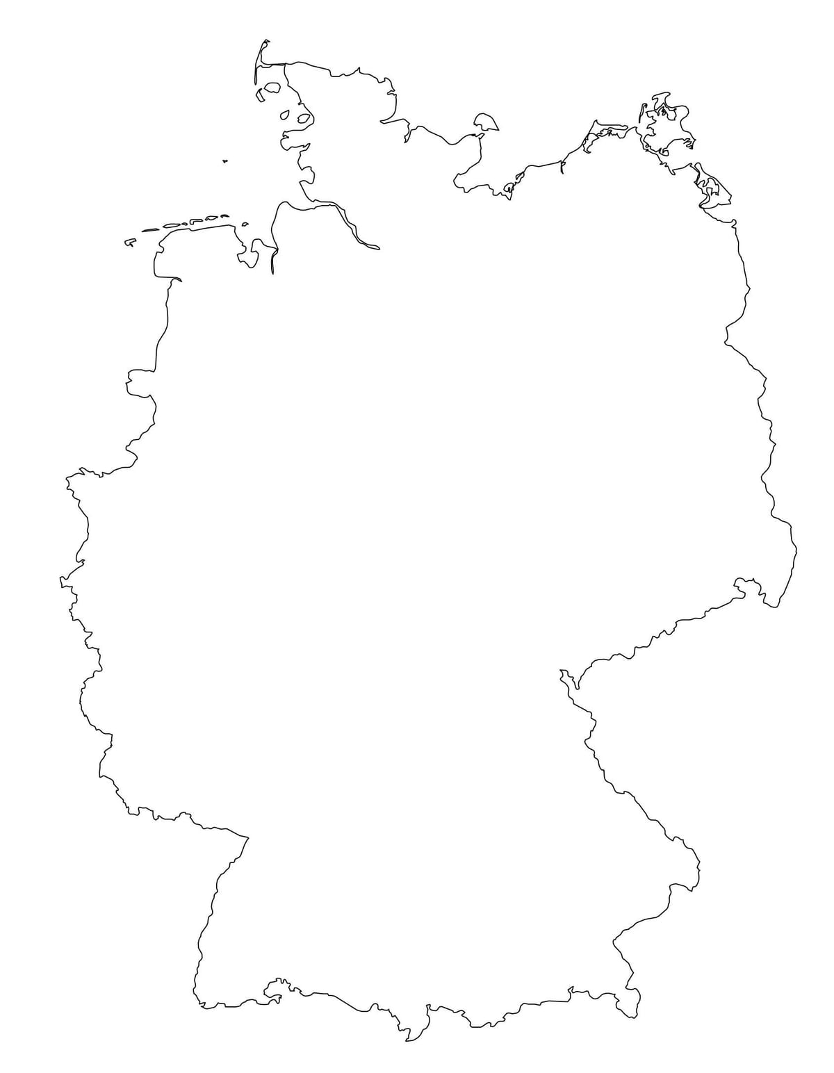 mappa della Germania contorno