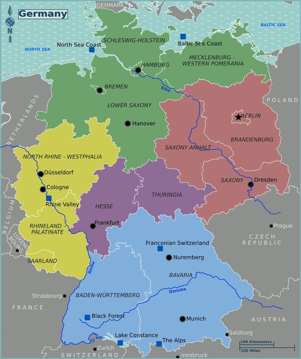 La germania in una mappa