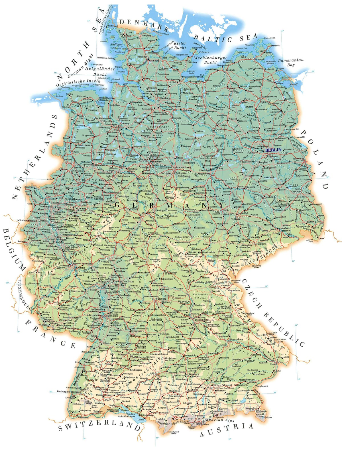 etichettato mappa della Germania