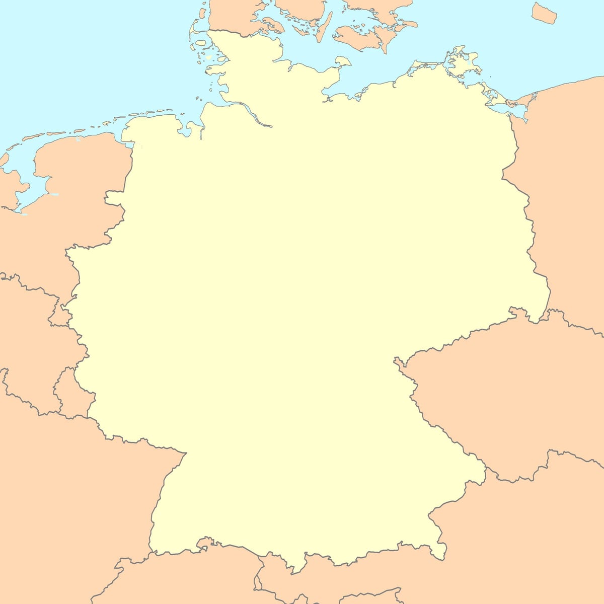 mappa della Germania vuoto