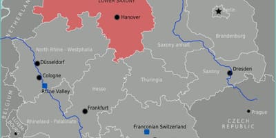 Mappa della Germania costa