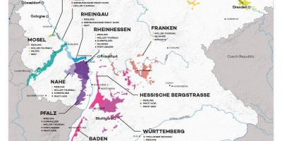 Mappa della Germania del vino