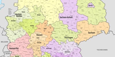 Mappa della Germania distretto