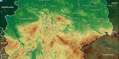 Mappa della Germania elevazione