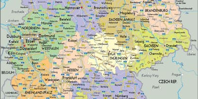 Mappa di Germania e città
