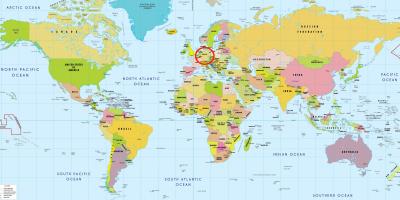 Germania mappa nella mappa del mondo
