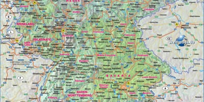 Mappa della Germania meridionale